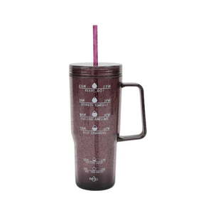 lot 41075 image: Mainstays 30 oz Purple Bubble Pattern Tumbler with Handle
