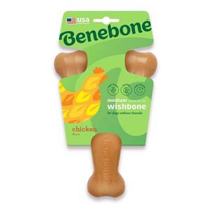 lot 41077 image: Benebone Chicken Wishbone Dog Bone Chew Toy - M