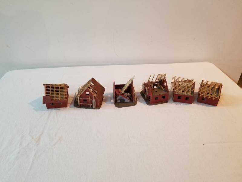 lot 7431 image: Six partially Built Houses for HO Scale Train Set up