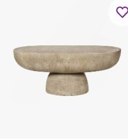 lot 35715 image: Cream Finish Oval Coffee Table, 36x24x15 Inches - Retail $699
