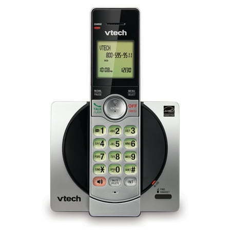 lot 33803 image: VTech DECT 6.0 Expandable Cordless Phone with Call Block  CS6919 (Silver & Black)