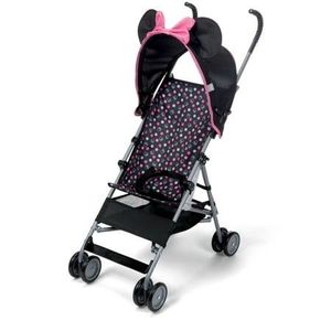 lot 39022 image: Disney Baby Comfort Height Character Umbrella Stroller with Basket  Modern Minnie (NO FRONT WHEELS)
