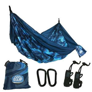 lot 40152 image: Equip Nylon 2 Person Travel Hammock - Blue Abstract Print