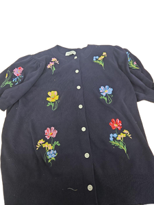 lot 41088 image: Free Assembly Floral Embroidered Button-Up Cardigan Sweater Size 1X