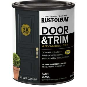 lot 41109 image: Black Rust-Oleum Satin Door and Trim Paint-369383 -Quart