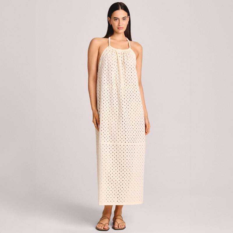 lot 38446 image: Vitamin A Womens Eyelet Halter Maxi Cover Up Dress - White Size M