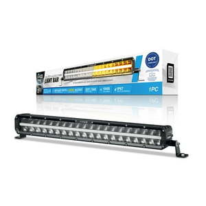 lot 37233 image: TYPE S - Elevate 20 Inch Spot  Flood Combo Beam Light Bar With Amber Accent Light - DOT Compliant - 10400 Raw Lumens  Waterproof, Die-cast, Off Road Lights, TruckJeep,UTV, ATV, SUV (1 Pack) - Retail $75