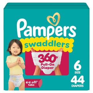 lot 37234 image: Pampers Swaddler 360 Disposable Baby Diapers - 44 Count (Size 6  35lbs)