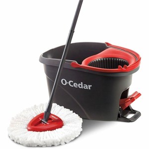 lot 37236 image: O-Cedar EasyWring Spin Mop and Bucket System Portable, Non-Abrasive, Reusable, Extendable Handle (Microfiber Mop Head NOT Included)