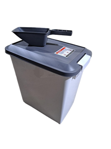 lot 40170 image: Airtight Pet Food Container Dark GreyWhite 16in x 11in x 17in