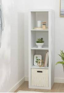 lot 40177 image: Better Homes & Gardens 4 Cube Vertical Storage Organizer, White Texture