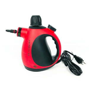 lot 41148 image: Platinum Series Handheld Steam Cleaner (1200W) Chemical-Free Deep Cleaning for Car Interiors  Upholstery  Glass Tile & Grout POWER ON, BUT FUNCTIONALITY DOES NOT WORK COMPLETELY, HEATS UP BUT DOES NOT SPRAY