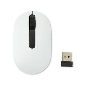 lot 41160 image: onn Wireless Travel Mouse with 3 Buttons and Scroll Wheel  Wireless USB Receiver  -White