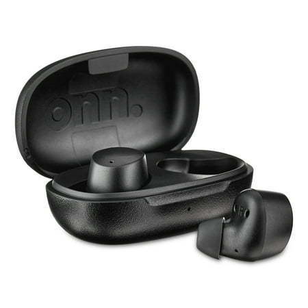 lot 37088 image: onn Bluetooth Wireless Earphones wCharging Case and Touch Controls  Black