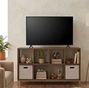 lot 40200 image: Better Homes & Gardens 8-Cube Organizer with Metal Base, Vintage Walnut - Retail $108