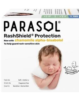 lot 40206 image: Parasol Chlorine-Free Diapers with RashShield Protection Size NB - 44ct