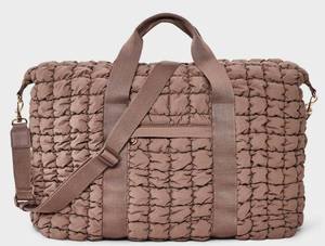 lot 41170 image: Foundational Weekender Bag Universal Thread Pucker Brown 90% Recycled Nylon, Double Handle, Removable Strap, 48 Linear Inches