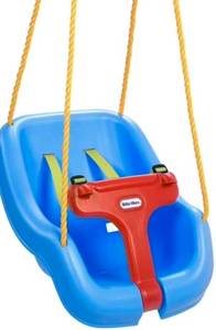 lot 41181 image: Little Tikes 2-in-1 Snug n Secure Blue Swing for Baby and Toddlers, Ages 9 Months - 4 Years