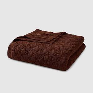 lot 41188 image: Jeremiah Brent Home Pointelle Throw Blanket- Raisin