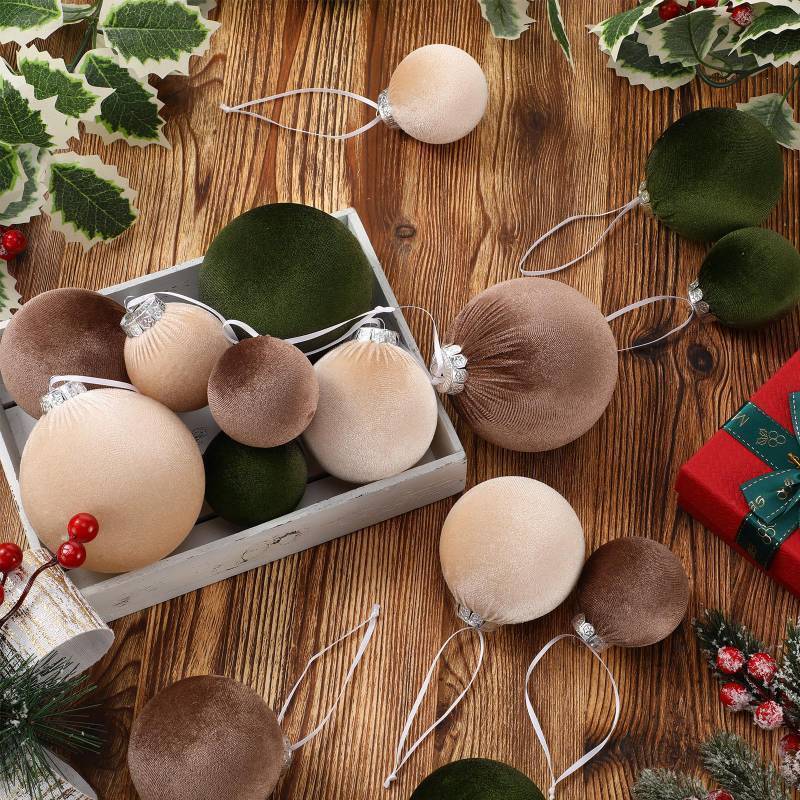 lot 13672 image: 15 Pcs Velvet Christmas Ornaments Balls Bulk 43.152.4 Inch Flocked Balls