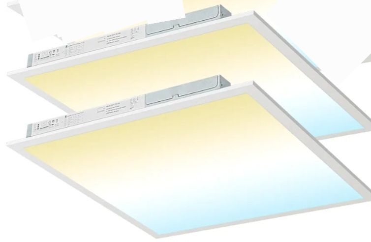 lot 37114 image: 2-Pack kadision 2x2 LED Flat Panel Light, 50W45W40W30W25W Adjustable, 5000K4000K3500K Selectable, 5500LM 0-10V Dimmable Drop Ceiling Lights, 100-277V ETL-Listed - Retail $68