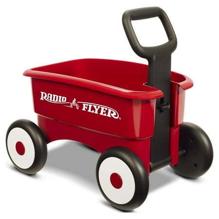 lot 37116 image: Radio Flyer My 1st 2-in-1 Wagon  Push and Pull Toy for Kids 1-4 Years (Missing part #304881 x3, only one included)