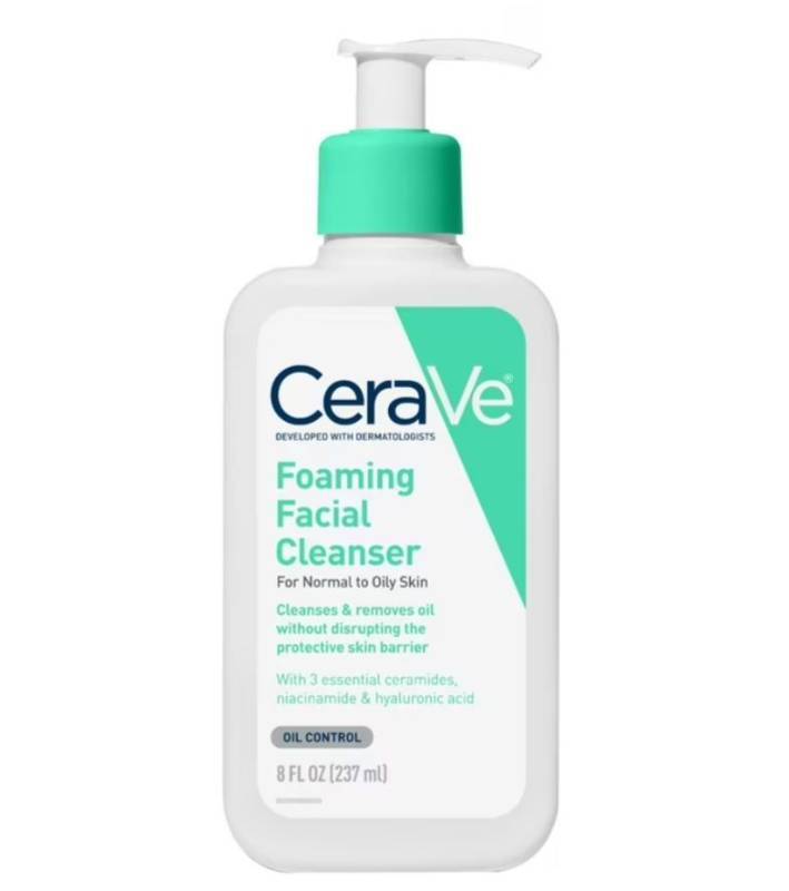 lot 37131 image: CeraVe Skin Care Gel Foaming Facial Cleanser Ceramides Non-Drying for Normal to Oily Skin, 8 fl oz