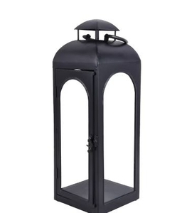 lot 36317 image: Black Metal Lantern Candle Holder 18 Inch Medium (See Details)
