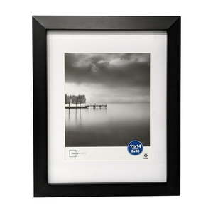 lot 36325 image: Mainstays 8x10 Picture Frame Black Matted Gallery Bevel Program Wall Photo Frame