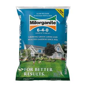 lot 36337 image: Milorganite Long Lasting All Purpose Lawn Food 6-4-0 Fertilizer 32 lb. - Retail $73