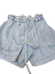 lot 41211 image: Light Blue Denim Shorts with Drawstring Waist Size L
