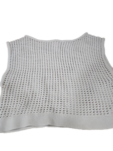 lot 41233 image: Millie Bobby Brown Cream Knit Sleeveless Sweater Vest -Size M