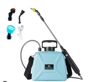 lot 42004 image: koolsoo Electric Pump Sprayers Garden Sprayer Multifunctional 5L Agricultural Dispenser Water Sprayer Bottle for Indoors and Outdoors Light Blue (MISSING PARTS-See Details)