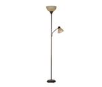 Mainstays 72'' Brown Combo Floor Lamp with Reading Light, Modern Design
