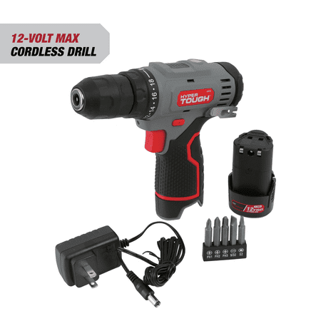 lot 38569 image: Hyper Tough 12V Max Lithium-Ion Cordless 38-inch Drill Driver with 1.5Ah Battery  99303 (Missing Charger)