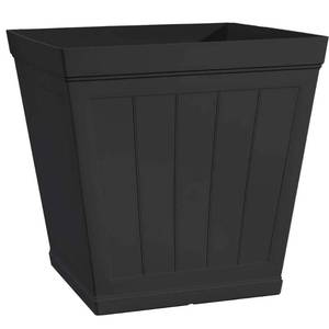 lot 37254 image: Hanover Medium Black Resin Self-Watering Square Planter and All Weather Resistant (14 in. L x 14 in. W x 14 in. H)