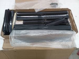 lot 39025 image: Black Metal Garage Shelving Unit