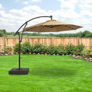 lot 39030 image: Garden Winds Replacement Canopy Top for Hampton Bay Solar Offset Umbrella- REPLACEMENT CANOPY TOP COVER ONLY - METAL FRAME NOT INCLUDED - Retail $145
