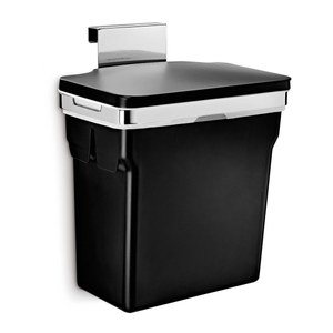 lot 39031 image: simplehuman 10L Under Cabinet Kitchen Trash Can Hanging or Mounted Garbage Can - Retail $70