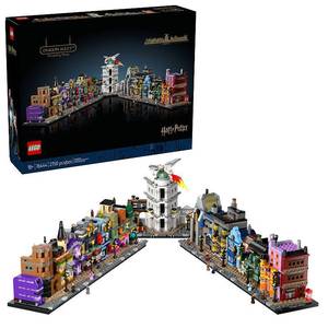 lot 40225 image: LEGO Harry Potter Diagon Alley Wizarding Shops Building Set for Adults - Collectible Kit for Harry Potter Fans With 12 Microfigures - Gift Idea for Men  Women  Fans - 76444 ( LOOSE PIECES, UNKNOWN IF ALL PARTS ARE PRESENT) - Retail $136