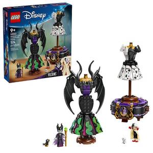 lot 40235 image: LEGO Disney Villains Maleficents and Cruella De Vils Dresses Kids Toy - Fashion Building Toy for Girls and Boys  Ages 9 - Kids Toy for Disney Fans - Gift Idea for Birthdays & Holidays - 43262 - Retail $69