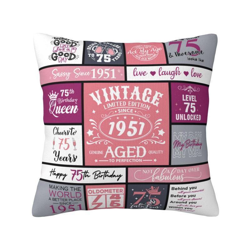 lot 32359 image: 75th Birthday Pillow Cover