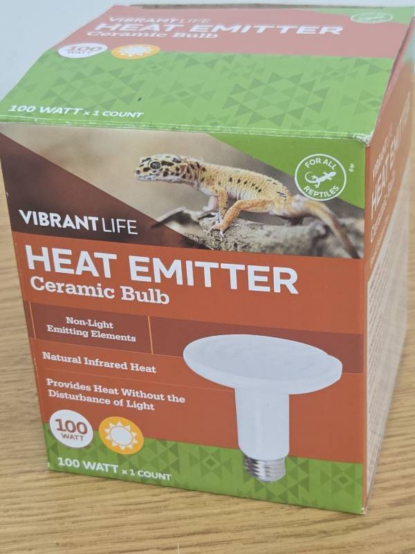 lot 38696 image: Vibrant Life Ceramic Bulb Heat Emitter for Reptiles, Non-Visible Heat 100 Watts