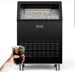EUHOMY 22 in. 200 lbs. / 24H Full Size Cubes Undercounter/Freestanding Commercial Ice Maker in Black with Clean Cycle, Portable - Retail: $799