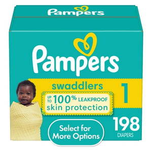 lot 40253 image: Pampers Swaddlers Diapers Size 1  198 Count