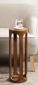 lot 40262 image: Dahl Wood Drink Table 8in Walnut - Retail $94
