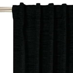 lot 40266 image: Better Homes & Gardens Textured Solid Chenille Blackout Single Curtain Panel  Black  50 W x 84 L