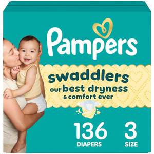 lot 40276 image: Pampers Swaddlers Sensitive Disposable Diapers - Size 3 - 136ct