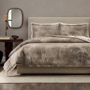 lot 41274 image: Jeremiah Brent Home 3pc FullQueen Walk in the Woods Cotton Comforter Set Brown - Retail $99