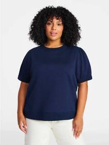 lot 41280 image: Terra & Sky Navy Blue Short Sleeve Top Size 1X